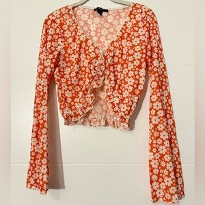 Forever 21 Floral Mesh Top